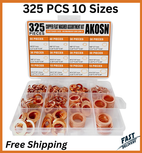 325 pcs copper - metric, sealing