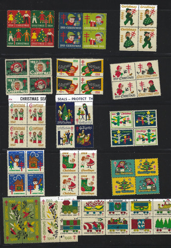 Christmas seals lot - us,
