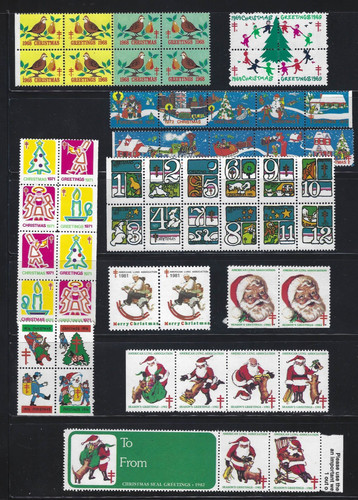 Christmas seals lot - seals, one