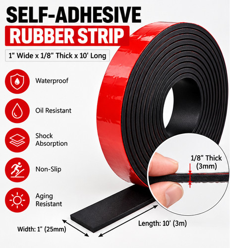 Self adhesive rubber strip - self,